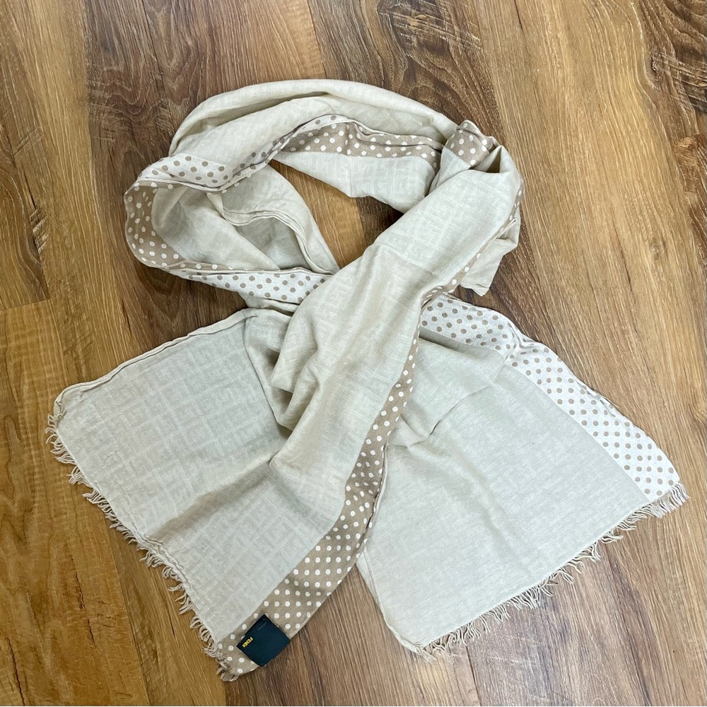 Authentic Fendi monogram silk blend scarf